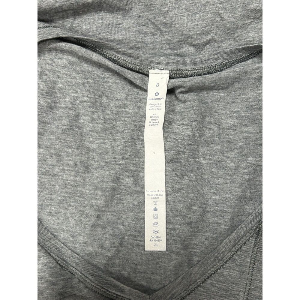 Lululemon, Women's Gray Long Sleeve Top, "Knot a Problem Long Sleeve," Size 8 - Picture 6 of 9